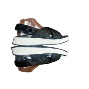 UGG Nell Women's Sandal Platform Comfort Black/White Sz 10 11117277